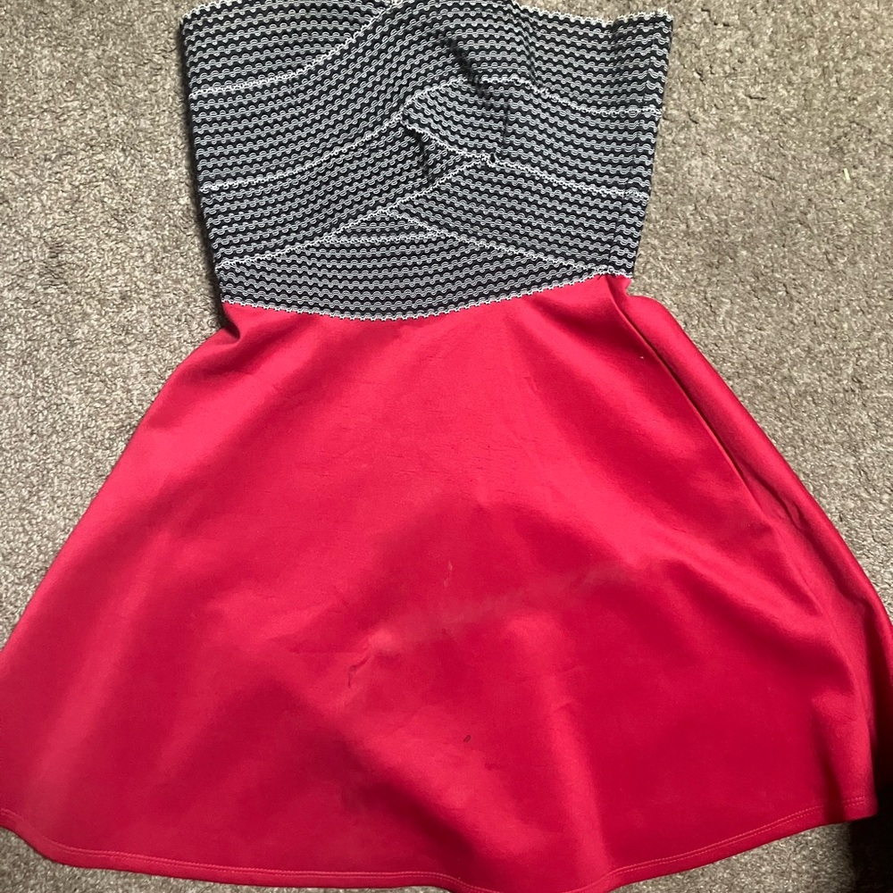 Stylish Red and Black Dress